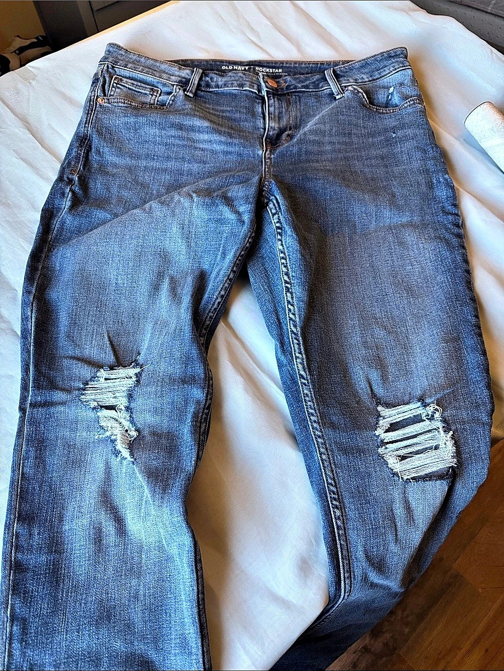 Rockstar Mia Distressed Skinny Jeans Blue Waist 14